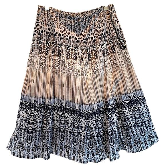 Liz Claiborne Dresses & Skirts - Liz Claiborne Mixed Pattern 100% Cotton MIDI A-Line Skirt size 8